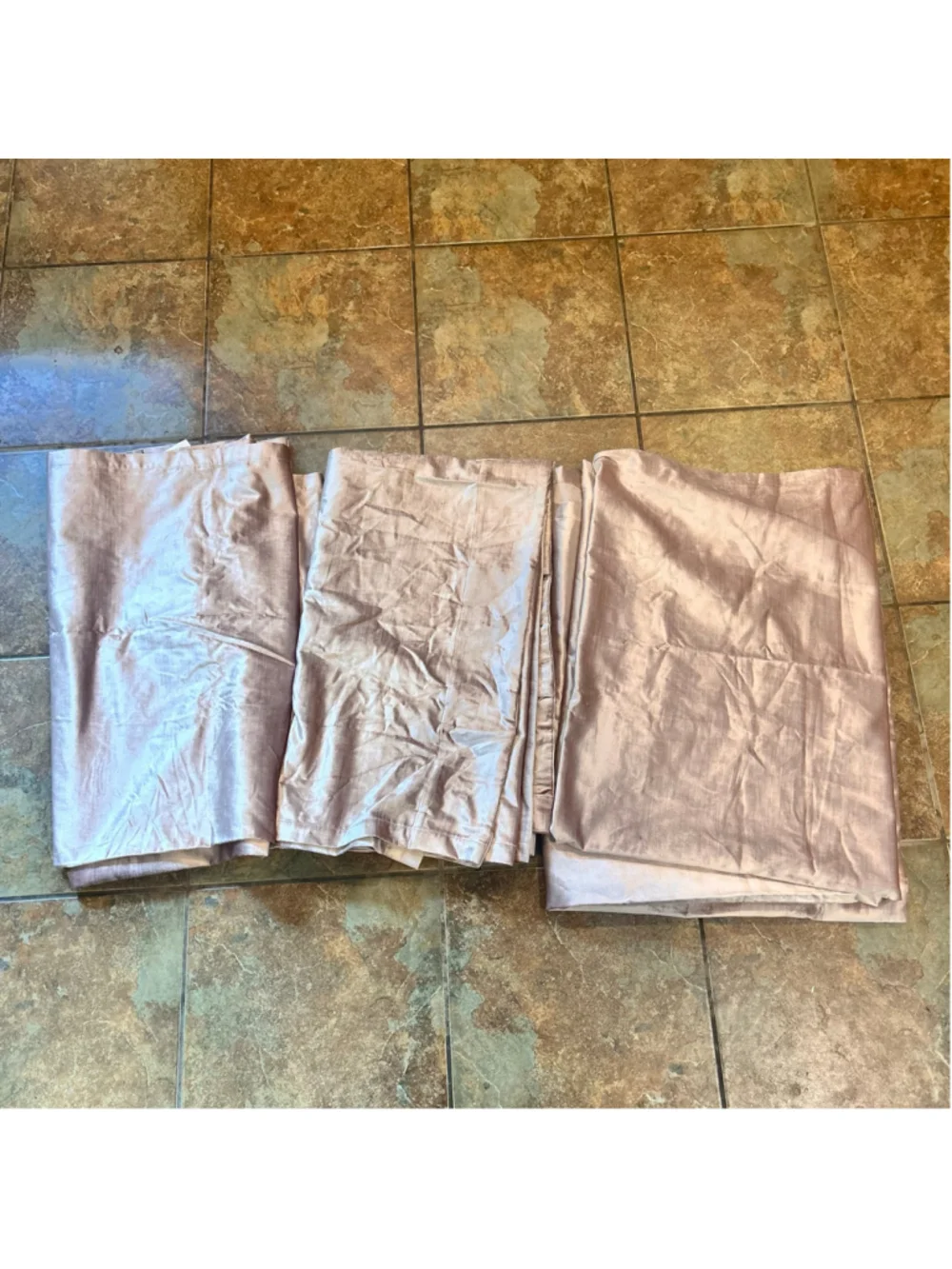 3 West Elm Blush Pink velvety Drapery Panels
